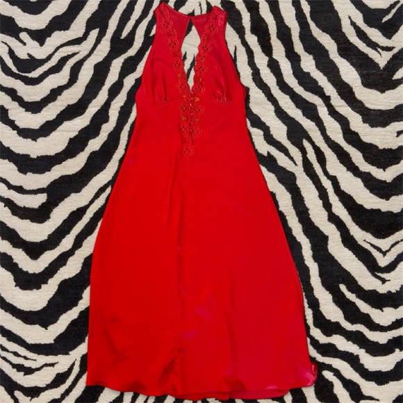 Victorias Secret Scarlet Red Satin Lingerie Dress Chemises & Slips